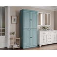 thumbnail image 3 of 100% Solid Wood 32" Bathroom Cabinet with Solid Doors, 2-Drawers and Adjustable Shelves, 3 of 8