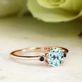 thumbnail image 4 of Gem Stone King 10K Rose Gold Sky Blue Topaz and Blue Sapphire Solitaire Engagement Ring for Women (1.03 Cttw, Round 6MM, Gemstone November Birthstone, Size 9), 4 of 6