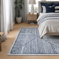 thumbnail image 2 of Bloom Rugs Washable Non-Slip 4' x 6' Rug - Blue / Ivory Striped Area Rug for Living Room, Bedroom, Dining Room, and Kitchen - Exact size: 4' x 6', 2 of 9