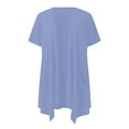 thumbnail image 4 of Pyhlmscde Lightweight Cardigans for Women, Womens Cardigan, Early Fall Fashion, Women Short Sleeve Cardigans for Women Casual Drape Front Lightweight Cardigan with Pocket Light Blue 3XL, 4 of 5