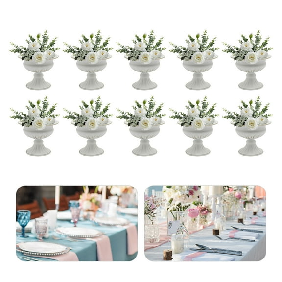 Miumaeov 10pcs Metal Trumpet Vase 4.7in Tall Flower Vases Mini Wedding Centerpieces Tabletop Decor