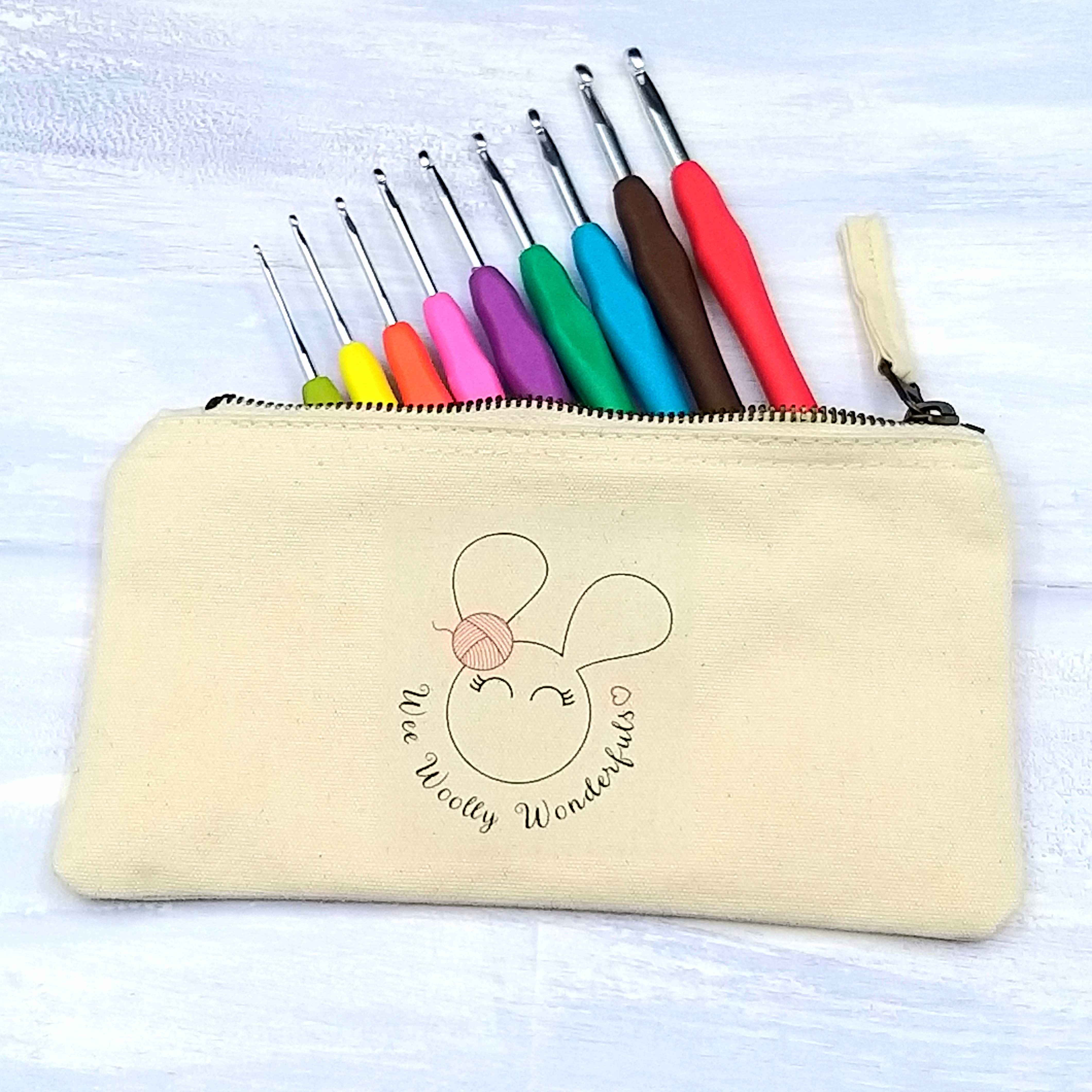 Crochet Hook Set - 9 hooks in a Cotton Wee Woolly Wonderfuls Case