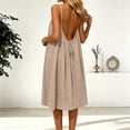 thumbnail image 2 of BOOMNY Women's Backless Cami Dress Spaghetti Strap Cami Lounge House Dresses Flowy Beach Summer Maxi Sundress, 2 of 8