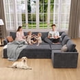 thumbnail image 3 of Chenille modular sofa with pull-out bed, 3 of 23