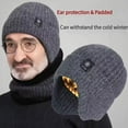 thumbnail image 4 of Winter warm woolen hat, mens one-piece ear protection, thickened knitted h, 4 of 8