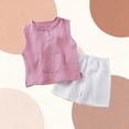 thumbnail image 3 of Favoffer Boys Girls Baby Solid Color 2 Piece Set Sleeveless Round Neck Double Layer Gauze Soft Breathable for Nursery Home Daily Holiday Moments Sizes 6M-6Y, 3 of 9