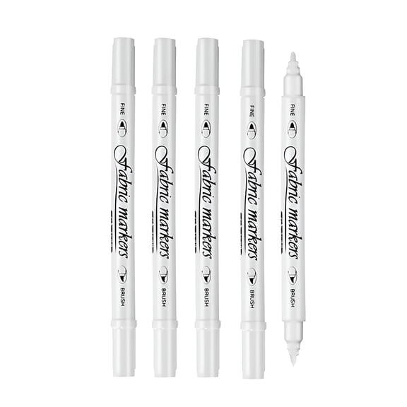 CCOCC Waterproof Permanent Fabric Textile Marker Pen Set for T Shirt Shoes Clothes Wood Stone DIY Art Graffiti Drawing Painting 4Pcs White