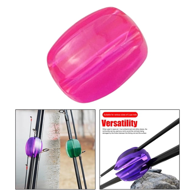 Soporte de caña de reutilizable, extractor de caña Flexible de 5 agujeros, carpeta funciones, sujeción de goma para accesorios al , Rosado Yotijar Titular de corbata de caña de pescar