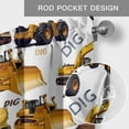 thumbnail image 6 of Construction Truck Farmhouse Short Window Curtain Valances, Cartoon Grips and Bulldozers Stirrup Car Rod Pocket Kitchen Valances for Living Room Bedroom Bathroom Cafe 42" x 12", 6 of 8