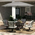 thumbnail image 2 of 6.5x10 ft Rectangular Patio Umbrellas Outdoor Market Umbrella with Push Button Tilt and Crank, Rectangle Table Umbrella 6 Sturdy Ribs UV Protection for Pool Garden Backyard Deck, Light Gray, 2 of 18
