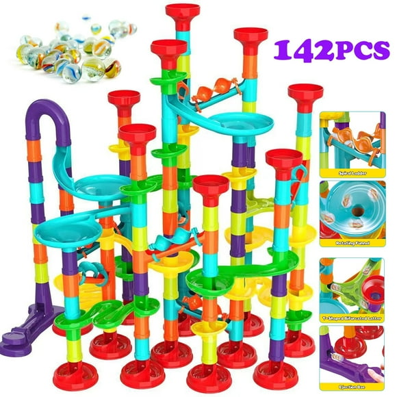 142Pcs Larger Size Marble Run Track Toys,building Blocks Games For Christmas Gift