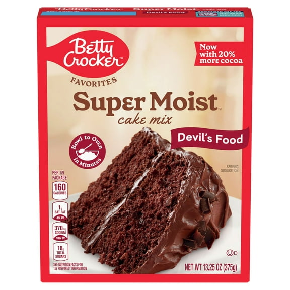 2 Pack - Betty Crocker Favorite Super Moist Cake Mix Devils Food 13.25 oz Package May Vary