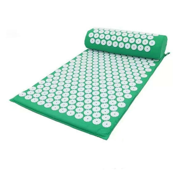 Thinsony Cotton ABS Acupressure Mat Portable Foldable Reusable Replacement Professional Household Neck Back Muscle Massage Mats Green