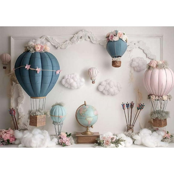 Allenjoy Hot Air Balloon Backdrop