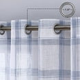 thumbnail image 2 of Buffalo Plaid Sheer Curtain Panels, Checked Voile Curtains Linen Semi Panel Drapes Farmhouse Window Treatment for Living Room Bedroom, 52" W x 95" L, Taupe, Set of 2, 2 of 9