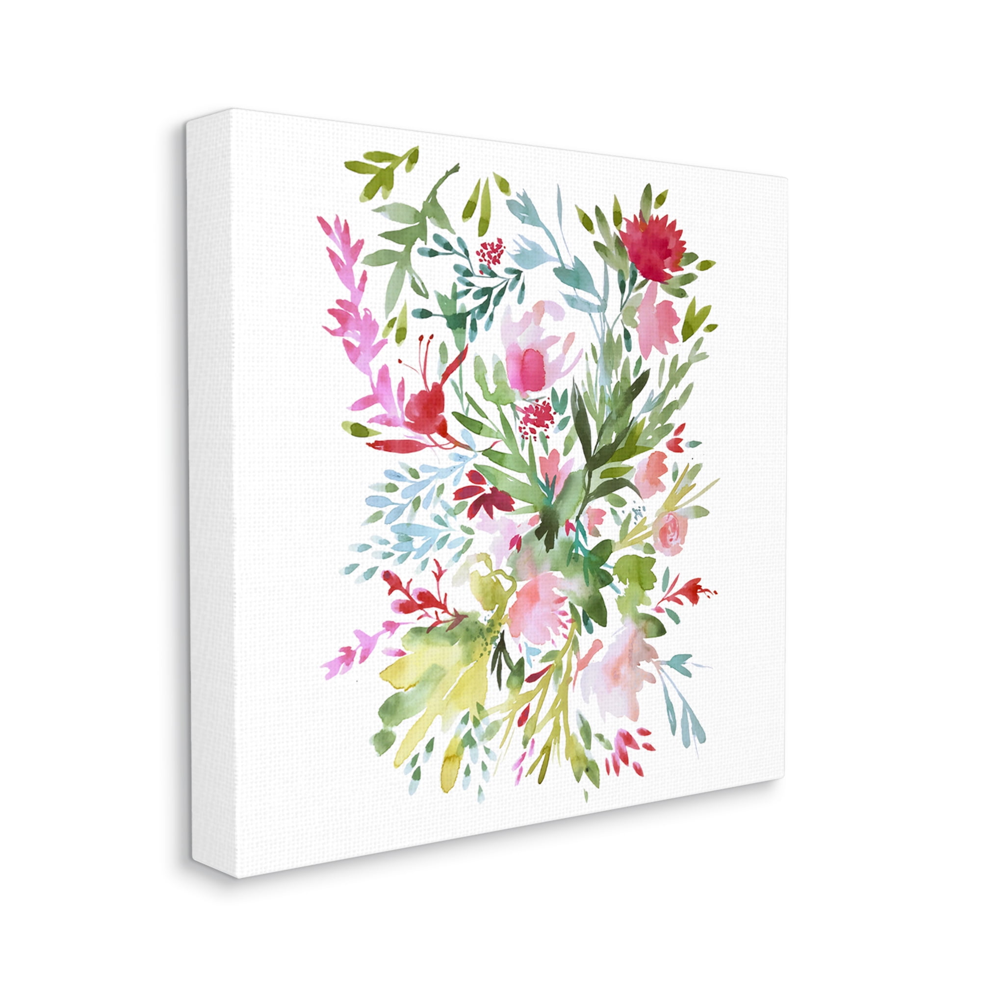 Stupell Industries Garden Flowers Pattern Botanical & Floral Painting Gallery Wrapped Canvas Print Wall Art, 17 x 17