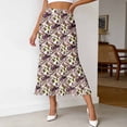 thumbnail image 2 of DHFJKG Womens Fishtail Skirts Floral Print High Waisted Midi Skirts Summer Casual Dressy Wear Stylish Skirt, 2 of 4