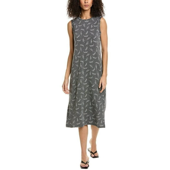 B Collection by Bobeau Women's Tank Midi Dress With Double Slits Grey L B4HP $58