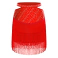 thumbnail image 2 of Jizyo Jupes de Danse Latine pour Femmes Ballroom Tango Salsa Rumba Jupe à Franges Swing Tenue de Danse Rouge TG, 2 of 5