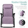 thumbnail image 4 of Best Choice Products Oversized Zero Gravity Chair, Folding Recliner w/ Removable Cushion, Side Tray - Lavender, 4 of 8