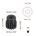 thumbnail image 2 of Uxcell 8x7mm Aperture 15T Mod 1 45# Steel Spur Diff Differential Motor Pinion Gear, 2 of 5
