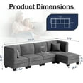 Walsunny Modular Sectional Sofa with Reversible Chaise,LShape Convertible Couch with 4 Seats
