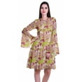 thumbnail image 1 of Moomaya Womens Long Sleeve Printed Knee Length Dress Flared Flowy Summer Dress, 1 of 6