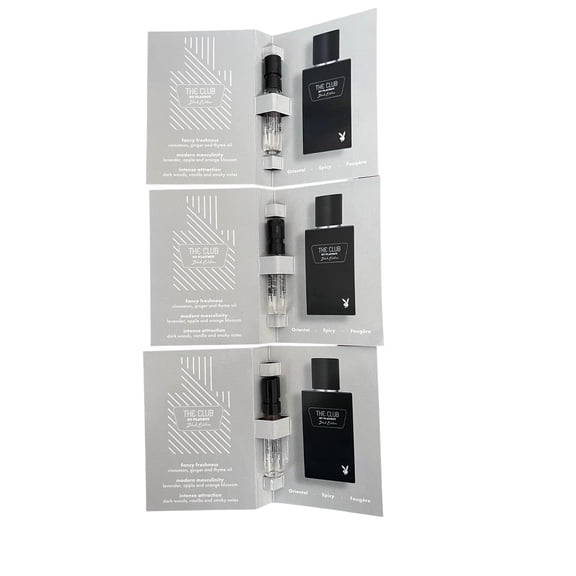 Playboy Mens The Club Black Edition Eau de Toilette Spray Mini Set, 3 x 0.05 oz