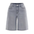 thumbnail image 5 of No Boundaries Denim Fray Jorts, Women's and Women's Plus, 5 of 5