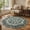 Green/Ivory, variant on Harlow Hill Ella 5' Round Blue/Yellow Medallion Wool Indoor Area Rug