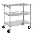 thumbnail image 1 of Finnhomy Chariot Utilitaire Commercial à 3 Niveaux, Chariot Roulant avec Poignée, Chariot de Service en Acier avec Roues, Étagère Utilitaire pour Plantes, Chariot de Rangement Alimentaire, NSF Lis, 1 of 7