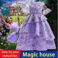thumbnail image 5 of Princess Dress Girls Ruffle Tutu Dress Ball Gown Encanto Isabela Princess Cosplay Costume, 5 of 5