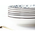 thumbnail image 6 of 40oz Blue and White Ceramic Pasta Bowls Set of 6, Microwave and Oven Safe Large Salad Serving Dishes, 6 of 7