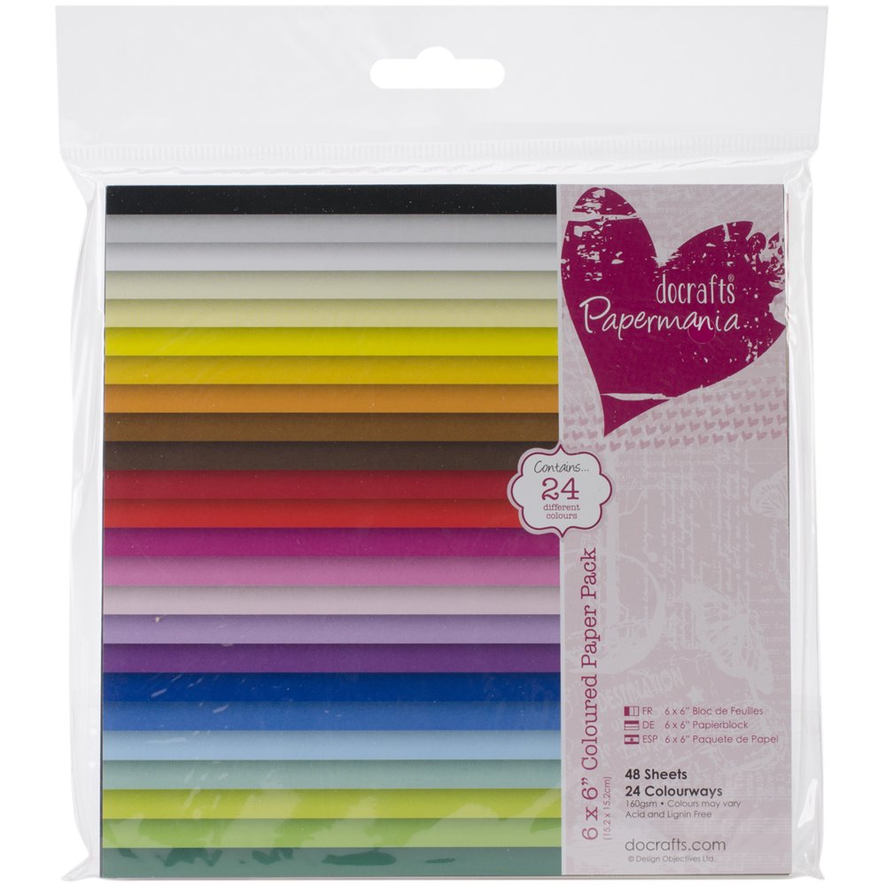 Papermania Paper Pack 6"X6" 48/Pkg24 Solid Colors