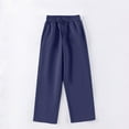 thumbnail image 4 of Lmnyox Wide Leg Sweatpants for Kids Loose Elastic Waist Drawstring Athletic Pants Open Bottom Cotton Joggers, 4 of 5