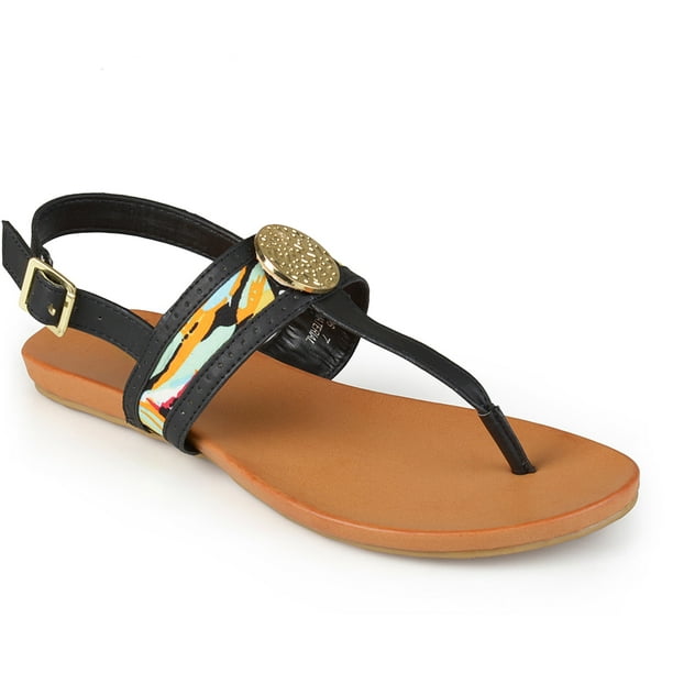 Brinley Co. - Womens T-strap Sling-back Sandals - Walmart.com - Walmart.com