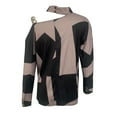 thumbnail image 6 of Womens Tops Long Sleeve Shirts Color Block Printed With Chain Button Fall Clothes for Women Tees Blouses Black M, 6 of 6
