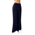 thumbnail image 5 of Women's Drawstring Waist Bell Bottom Flare Leg Sweatpants Sports Causal Pants Navy S, 5 of 6