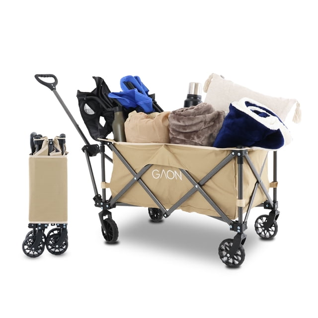 Carrito Vagon Plegable Multiusos con Estructura de Acero Reforzado y Ruedas para Exterior Resistentes - Carro Vagon Portatil Transportador hasta 100 Kg Arena