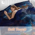 thumbnail image 4 of Christmas Bedding Duvet Cover Set Queen Size 4 Pieces Santa Claus Sleigh Reindeer Aurora Oil Painting Bedding Set with Zipper Closure, 1 Comforter Cover 90x90 Inches 1 Flat Sheet & 2 Pillow Cases, 4 of 9