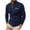 #H-Navy, variant on GuangCheng Mens Long Sleeve Henley Shirts Plaid Accent Chest Pocket Button Neck Slim Fit Stretch Comfort Casual Stylish Tops,Gray,S