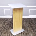 thumbnail image 3 of FixtureDisplays® 49" Maple Melamine Podium Pulpit Lectern With Curved Brushed Stainless Steel Sides 19629, 3 of 13