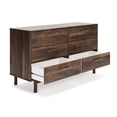 thumbnail image 3 of Kip 59 Inch Modern Dresser Brown Wood Frame 6 Drawers Gold Metal Handles - Saltoro Sherpi, 3 of 6