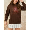 thumbnail image 3 of Women Halloween Hoodie, Long Sleeve Hooded Cobweb Spider Print Pullover Fall Tops with Pocket, 3 of 9