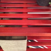 Wood 2 Tier Storage Rack Red Mahogany Finish