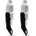 thumbnail image 1 of 2 PCS Corkscrew Wine Opener, Professional Wine Key Corkscrew Stainless Steel Wine Opener with Foil Cutter, Heavy Duty Waiter Corkscrew Double Hinged Beer Bottle Opener for Servers Bartenders Black, 1 of 8
