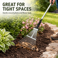 thumbnail image 4 of Kabuer Telescopic Metal Rake, Adjustable Garden Leaf Rake for Lawn Yard, Flower Bed, 31 to 65 inch, 4 of 8