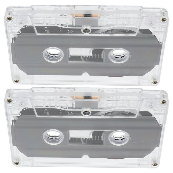 SEWOART 2Pcs Universal Size Audio Cassette Tapes for Recording 30 Minute Transparent Shell