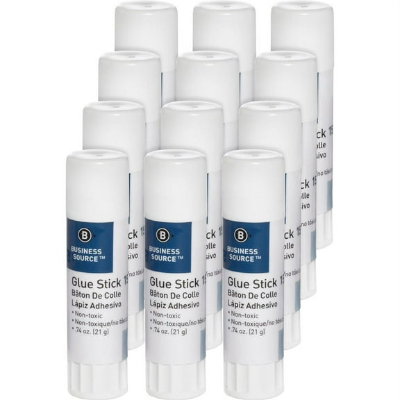 Business Source Glue Stick - 0.74 oz - 12 / Pack | Bundle of 2 Packs