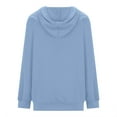 thumbnail image 5 of Itsame Zipper Hoodies for Women Lightweight Hood Sweatshirts Pullover Crew Neck Pocket Solid Color Zipper Long Sleeve Sportswear Light Blue Size S, 5 of 6